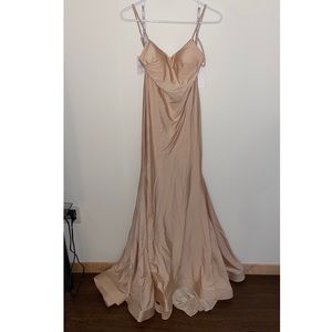 Gold satin dress